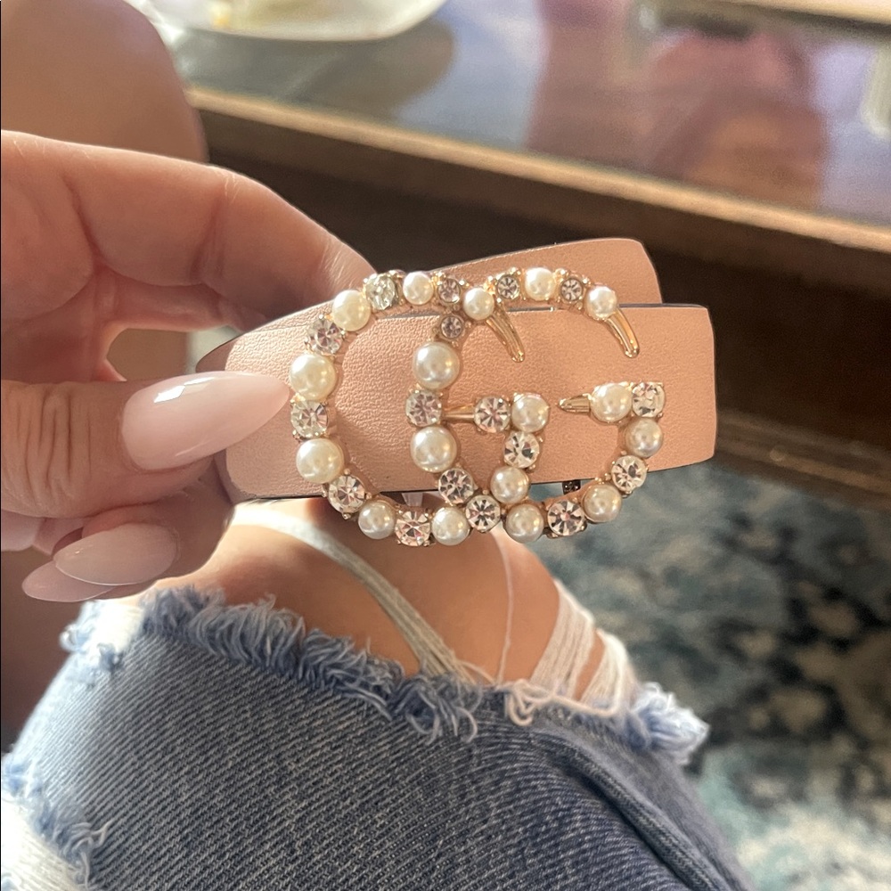 Pink Gucci Rhinestone Belt